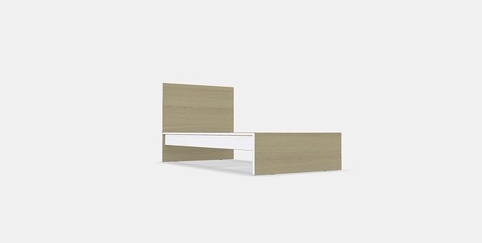 MALM Bed frame high 73 Low-poly 3D model