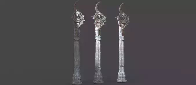 Art deco illusionist Tower Low-poly 3D model