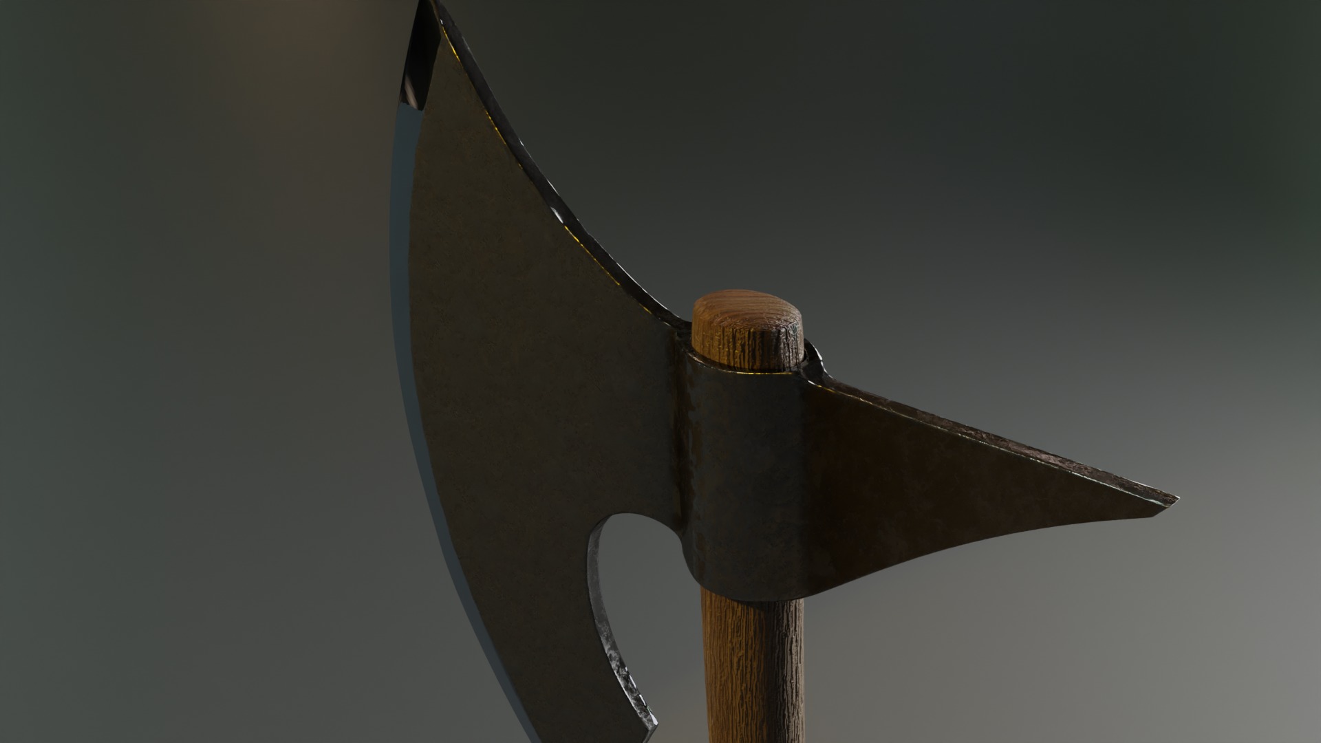 Axe Medieval low poly Low-poly 3D model_2
