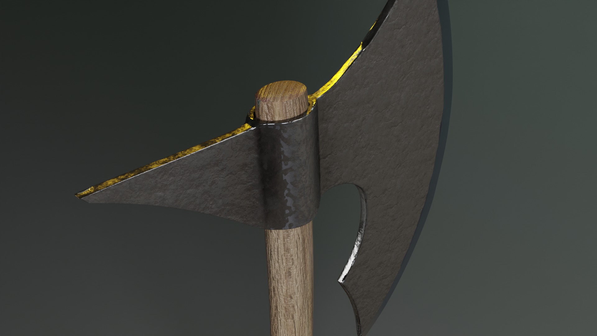 Axe Medieval low poly Low-poly 3D model_1