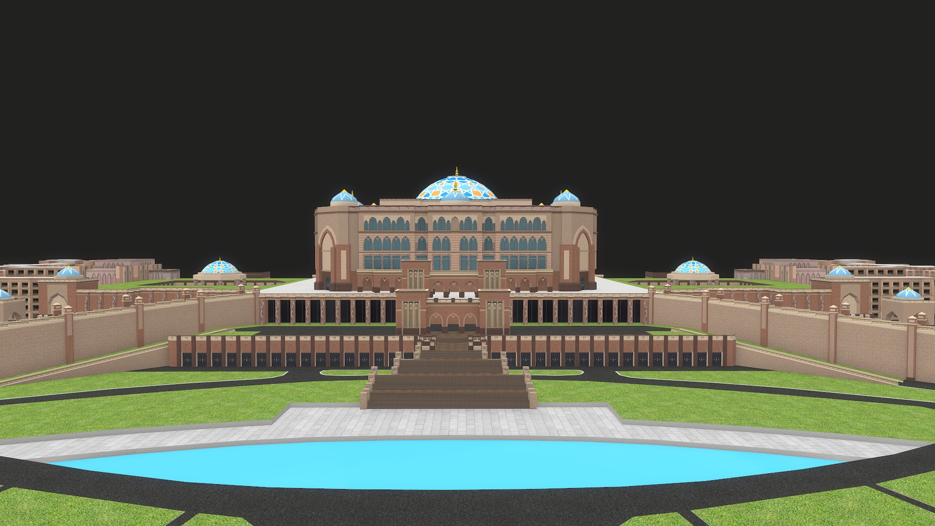Emirates Palace Abu Dhabi 3d Model Low-poly 3D model_4