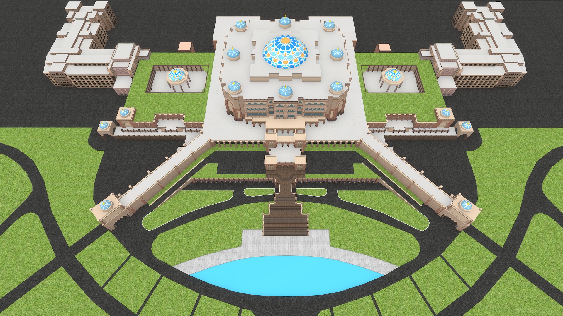 Emirates Palace Abu Dhabi 3d Model Low-poly 3D model_2