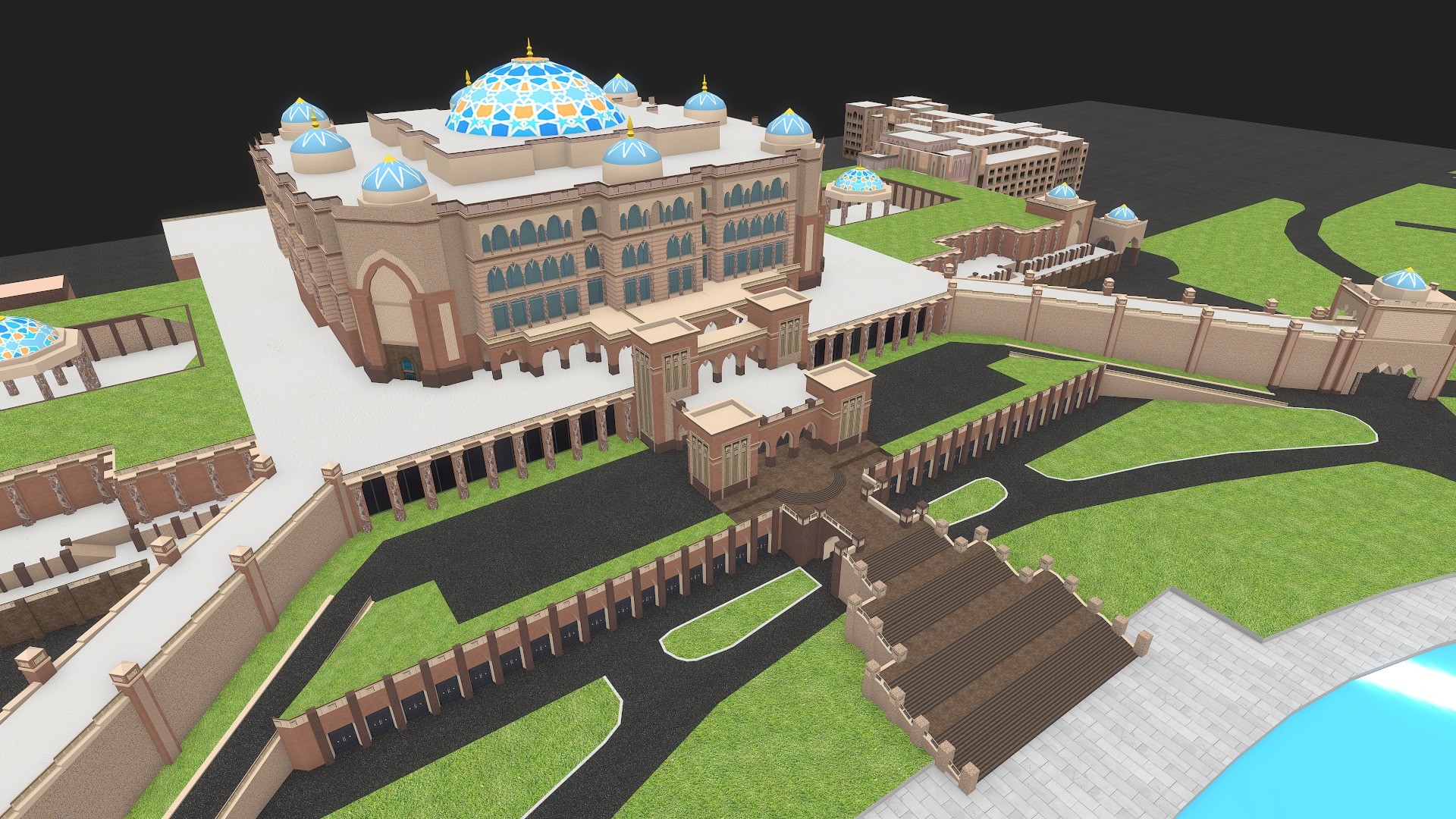 Emirates Palace Abu Dhabi 3d Model Low-poly 3D model_3