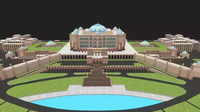 Emirates Palace Abu Dhabi 3d Model Low-poly 3D model