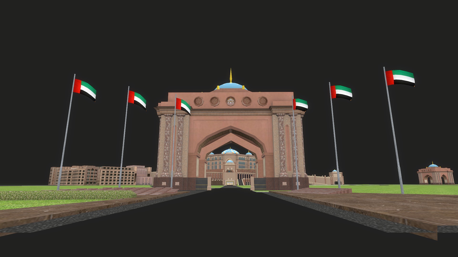 Emirates Palace Abu Dhabi 3d Model Low-poly 3D model_6