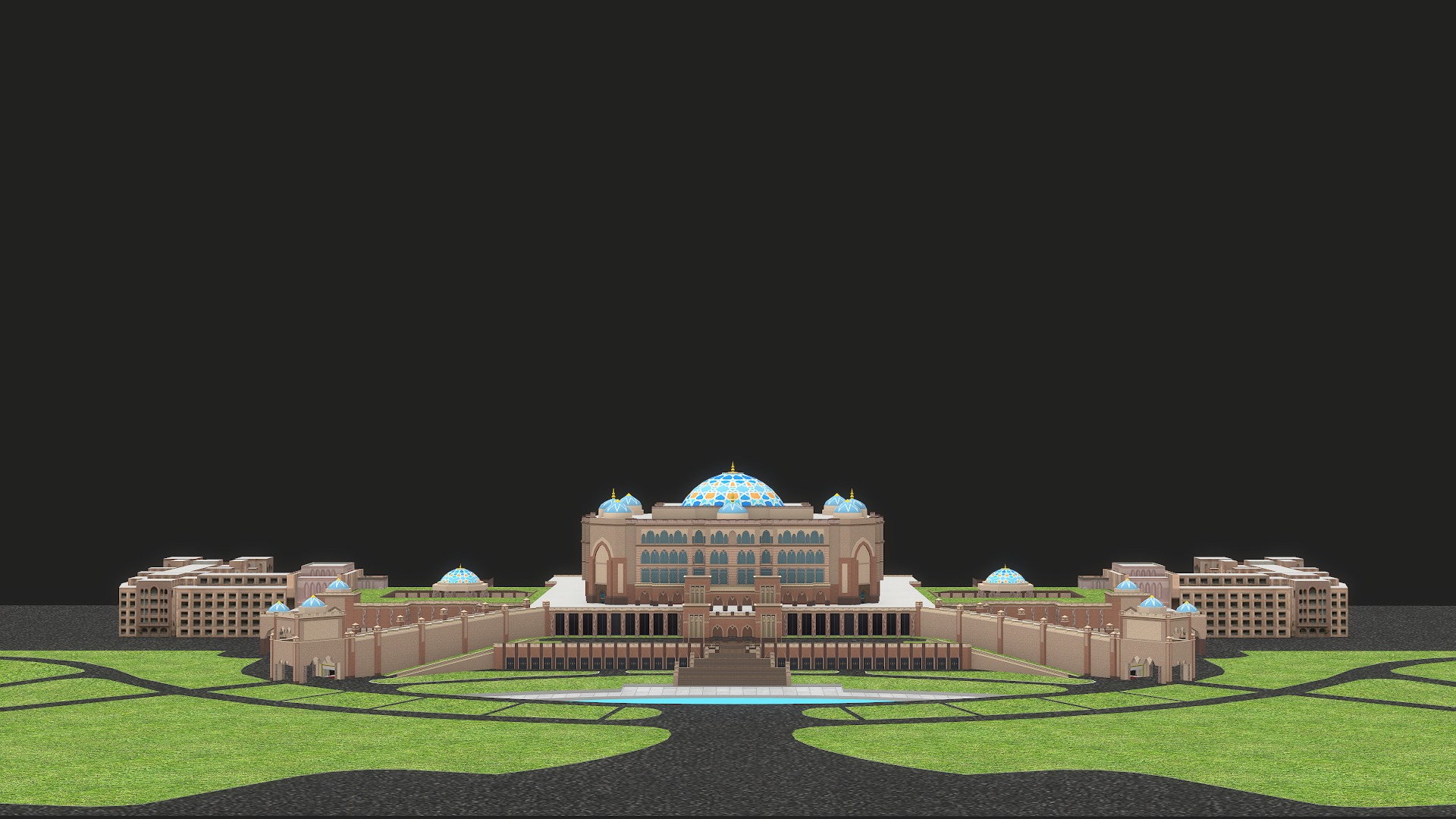 Emirates Palace Abu Dhabi 3d Model Low-poly 3D model_8