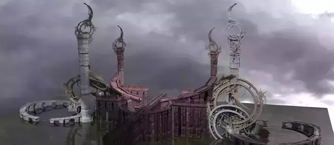 Steampunk Clock garden stairways 