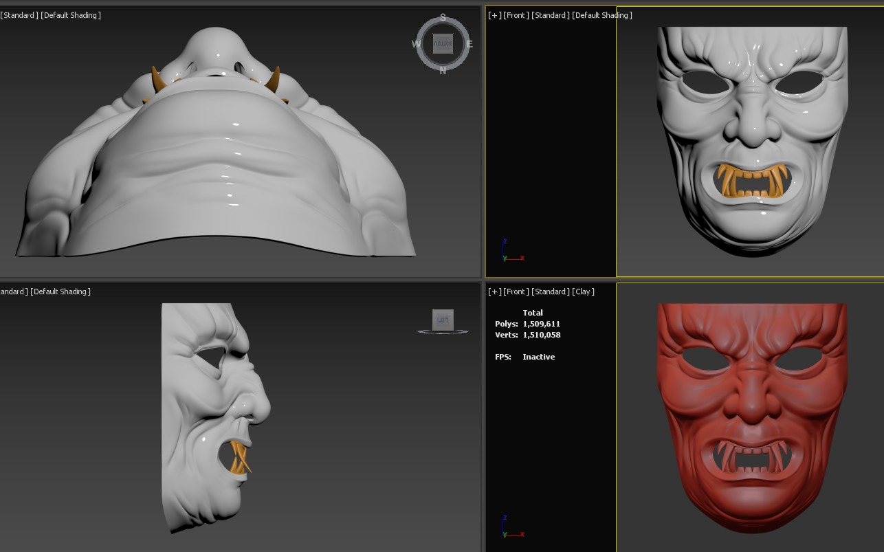 Tang Dynasty Demon Chinese Face Mask 3D print model_12