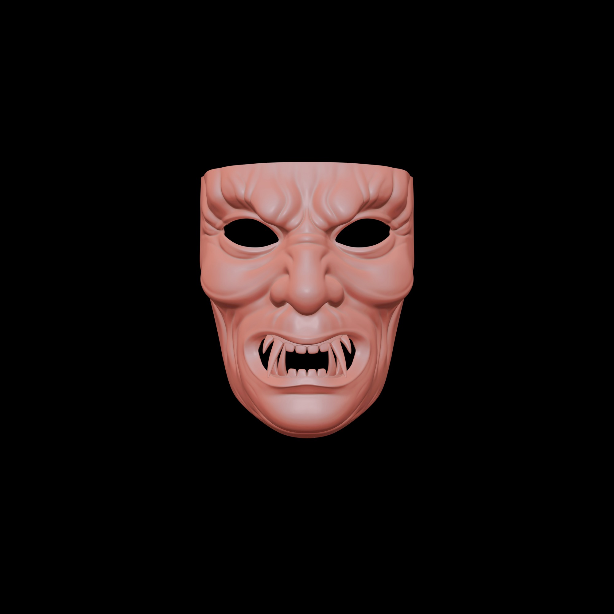Tang Dynasty Demon Chinese Face Mask 3D print model_3
