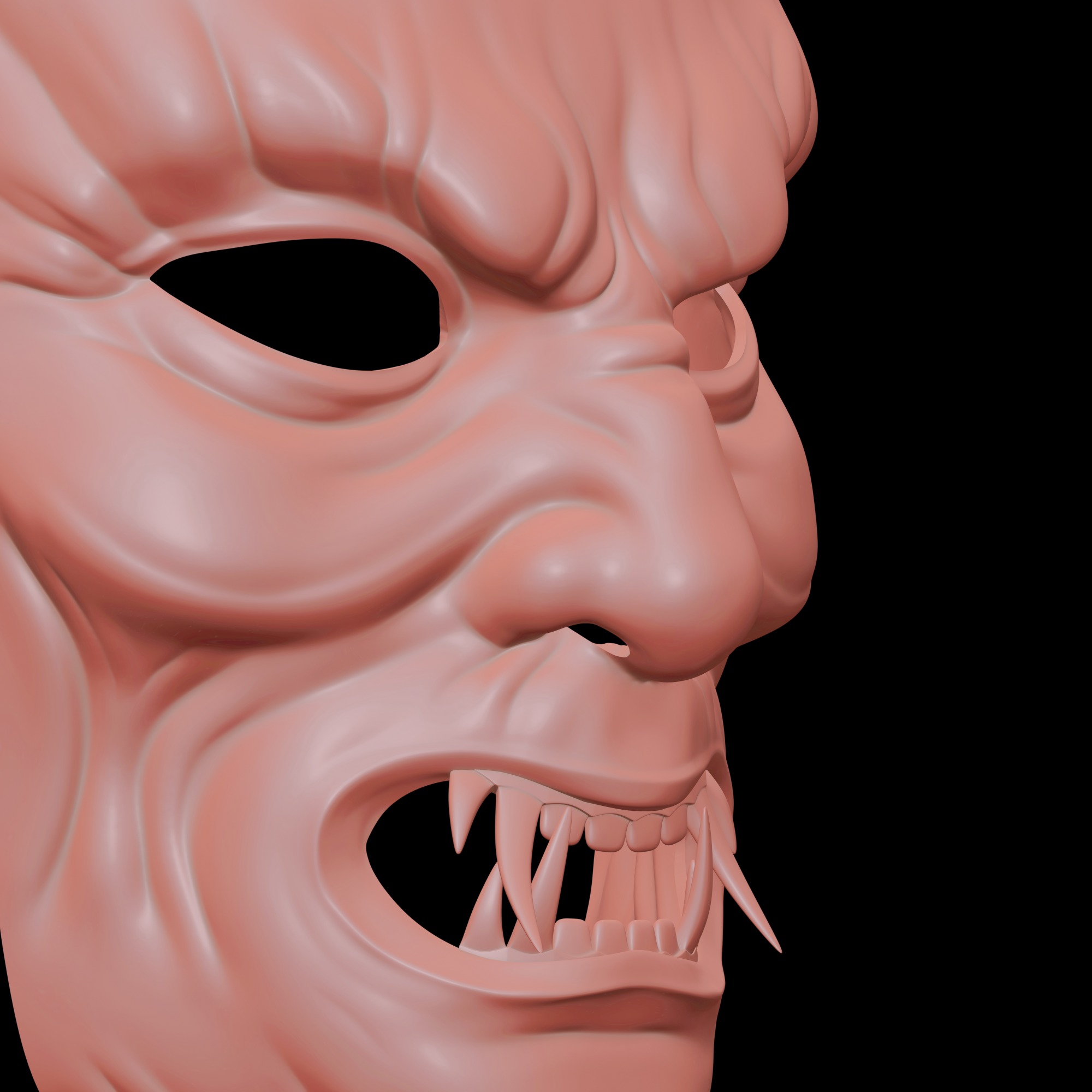 Tang Dynasty Demon Chinese Face Mask 3D print model_8