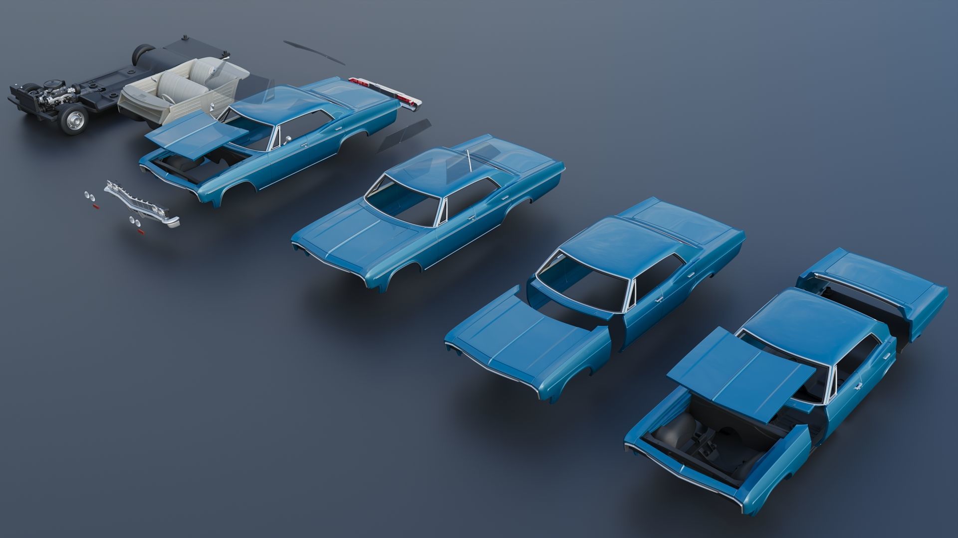Chevrolet Impala 4-Door 1966 3D print model_20