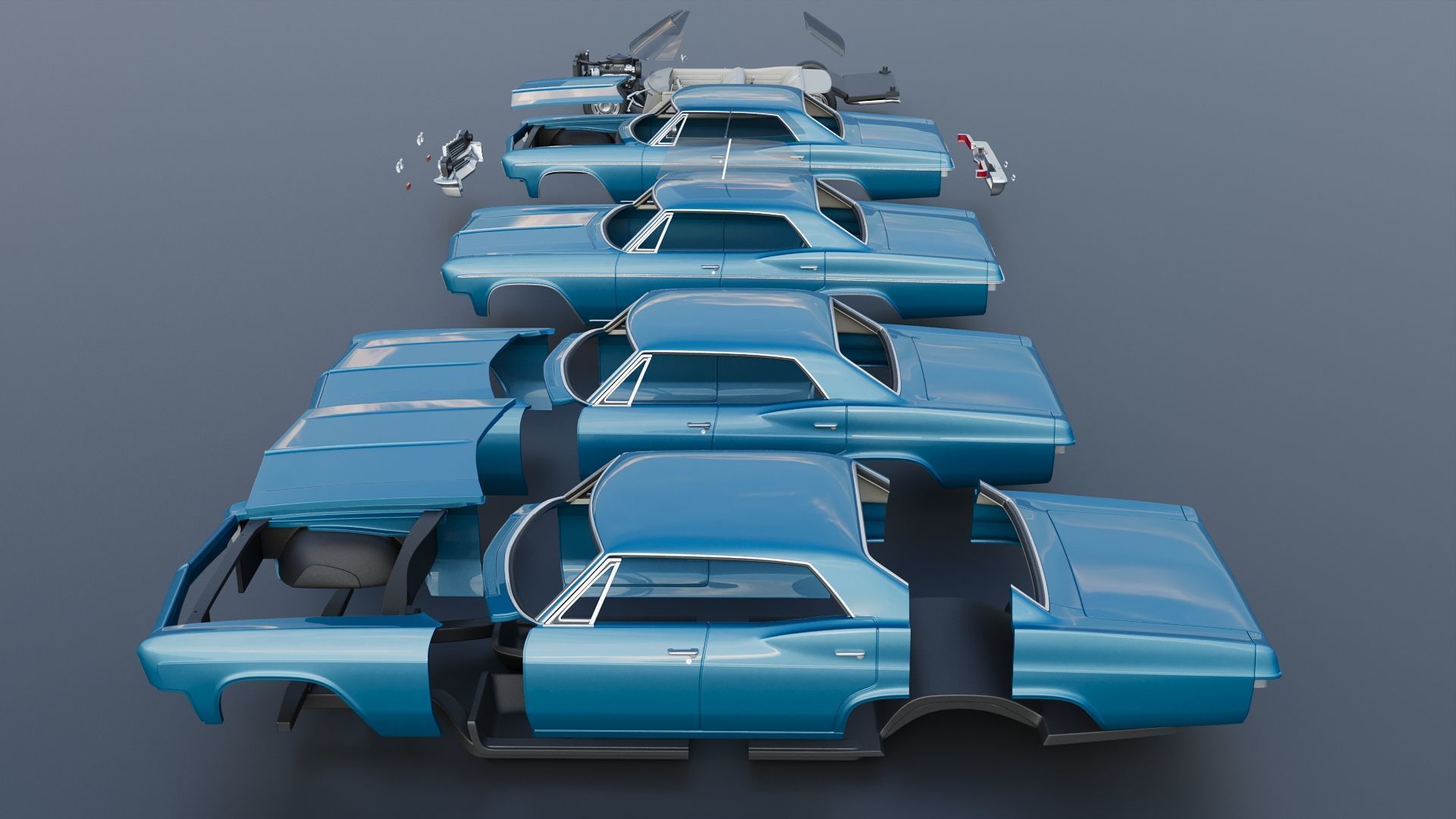 Chevrolet Impala 4-Door 1966 3D print model_21