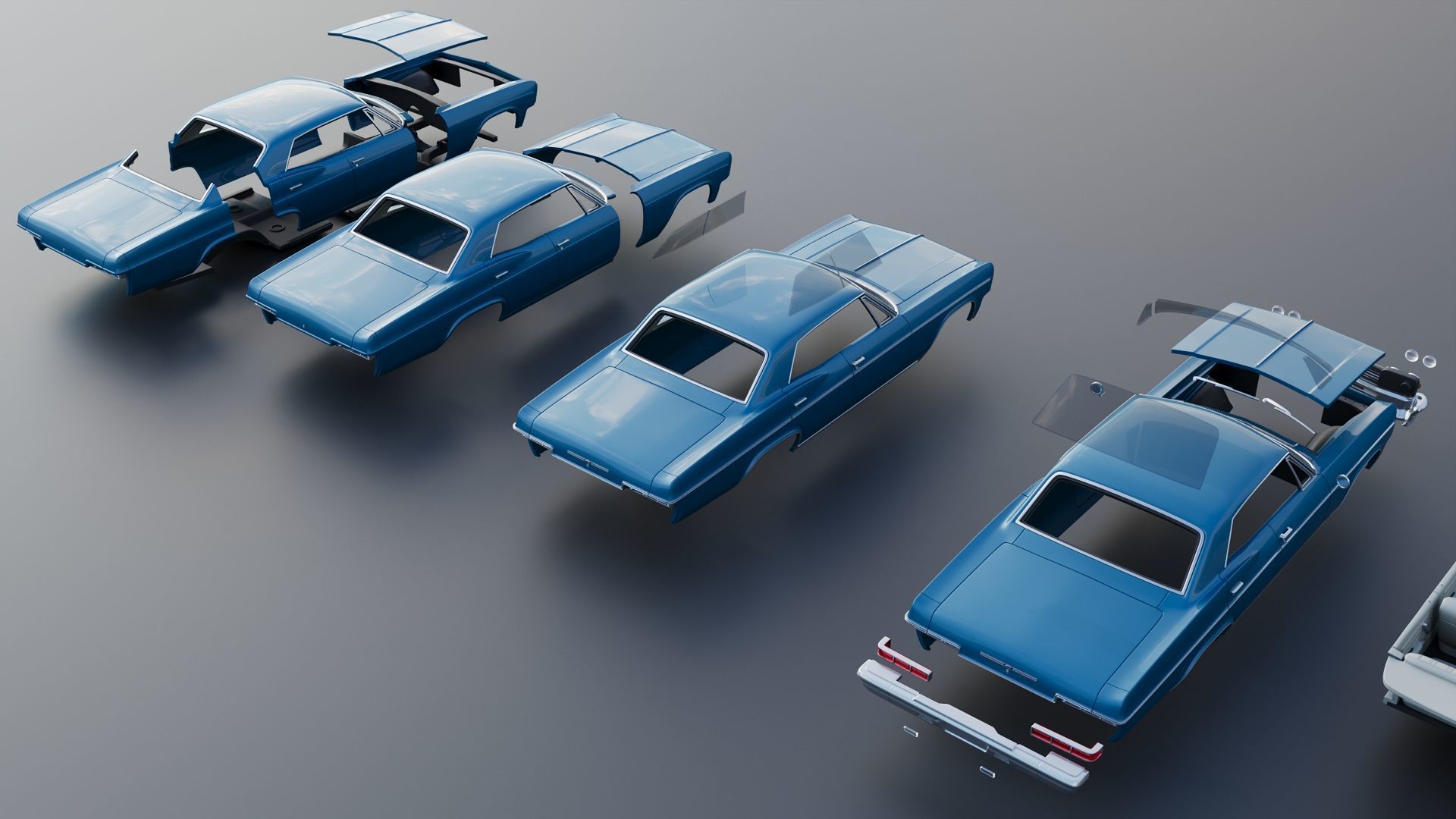 Chevrolet Impala 4-Door 1966 3D print model_24