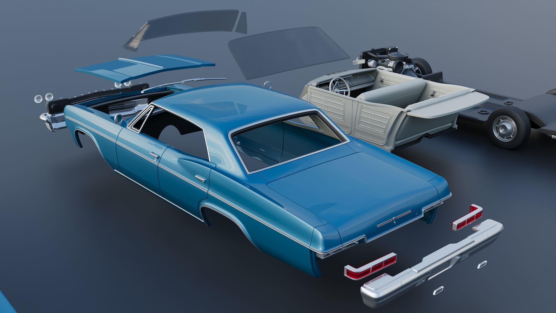 Chevrolet Impala 4-Door 1966 3D print model_23