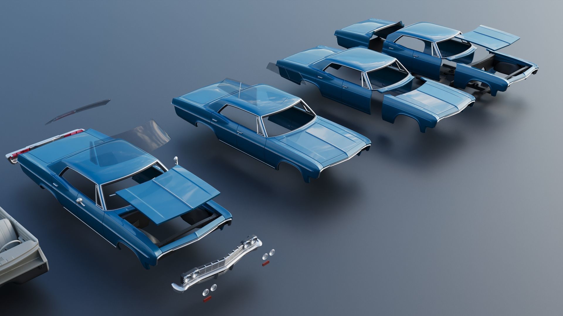 Chevrolet Impala 4-Door 1966 3D print model_25
