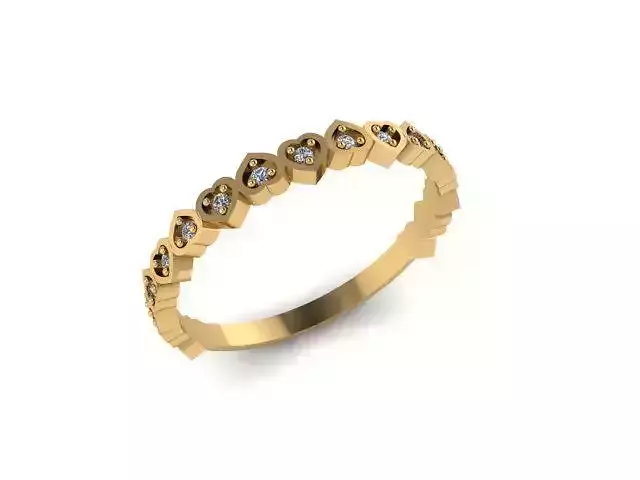 Anel Aro Coracao Cravejado