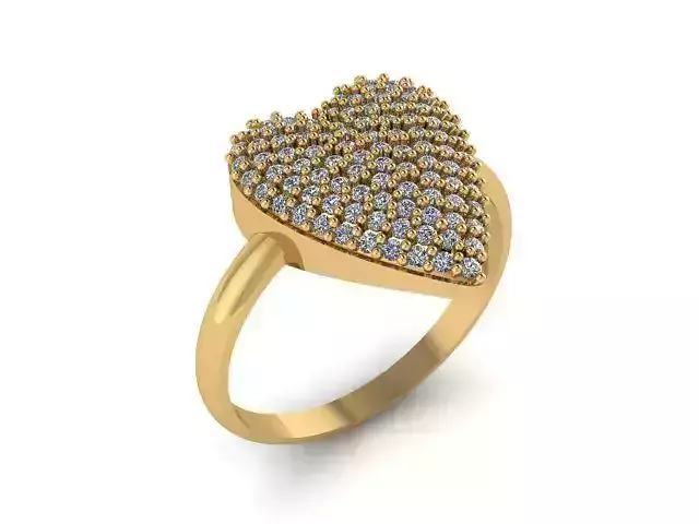 Anel Coracao cravejado