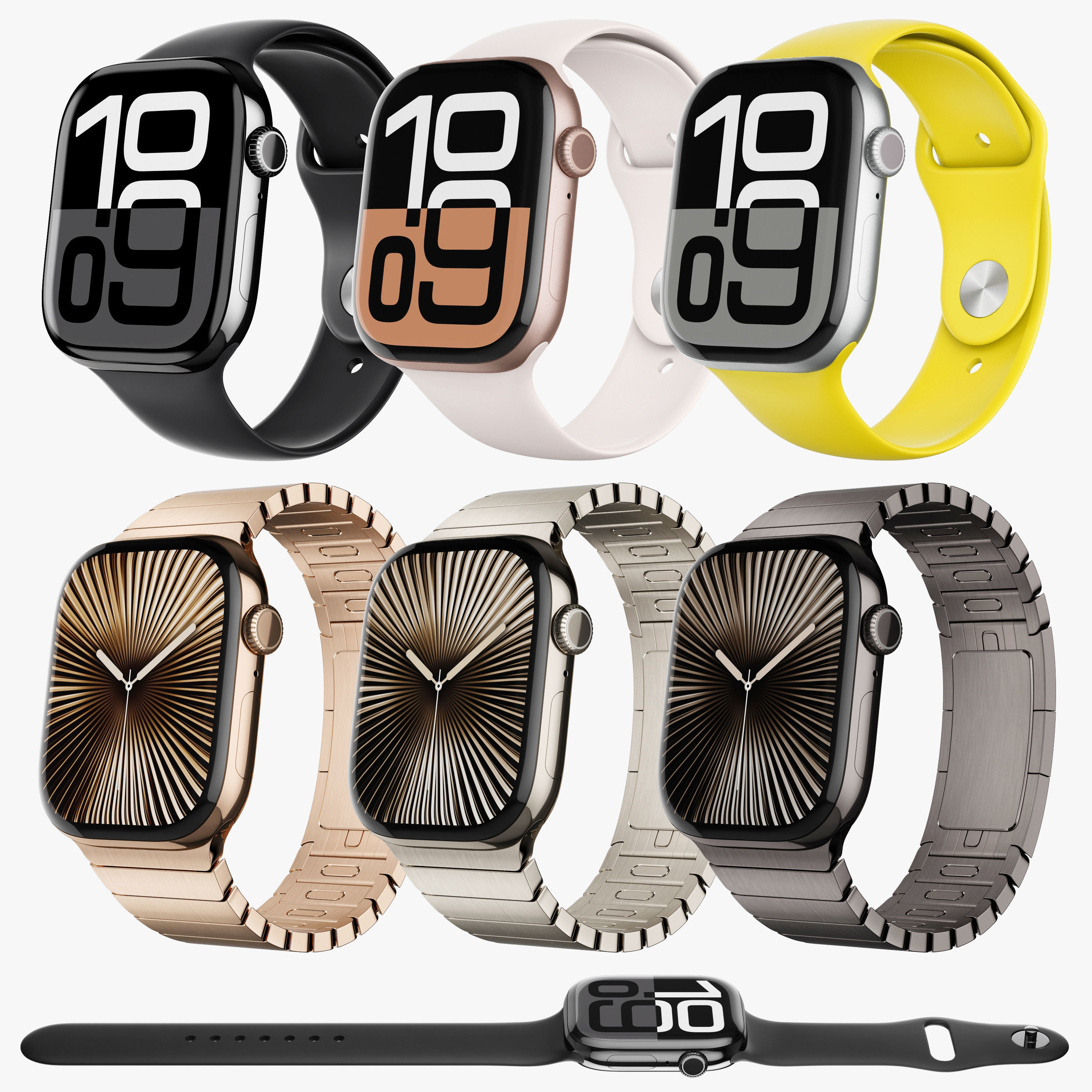 Apple Watch Series 10 Aluminum and Titanium All colors 3D model_1