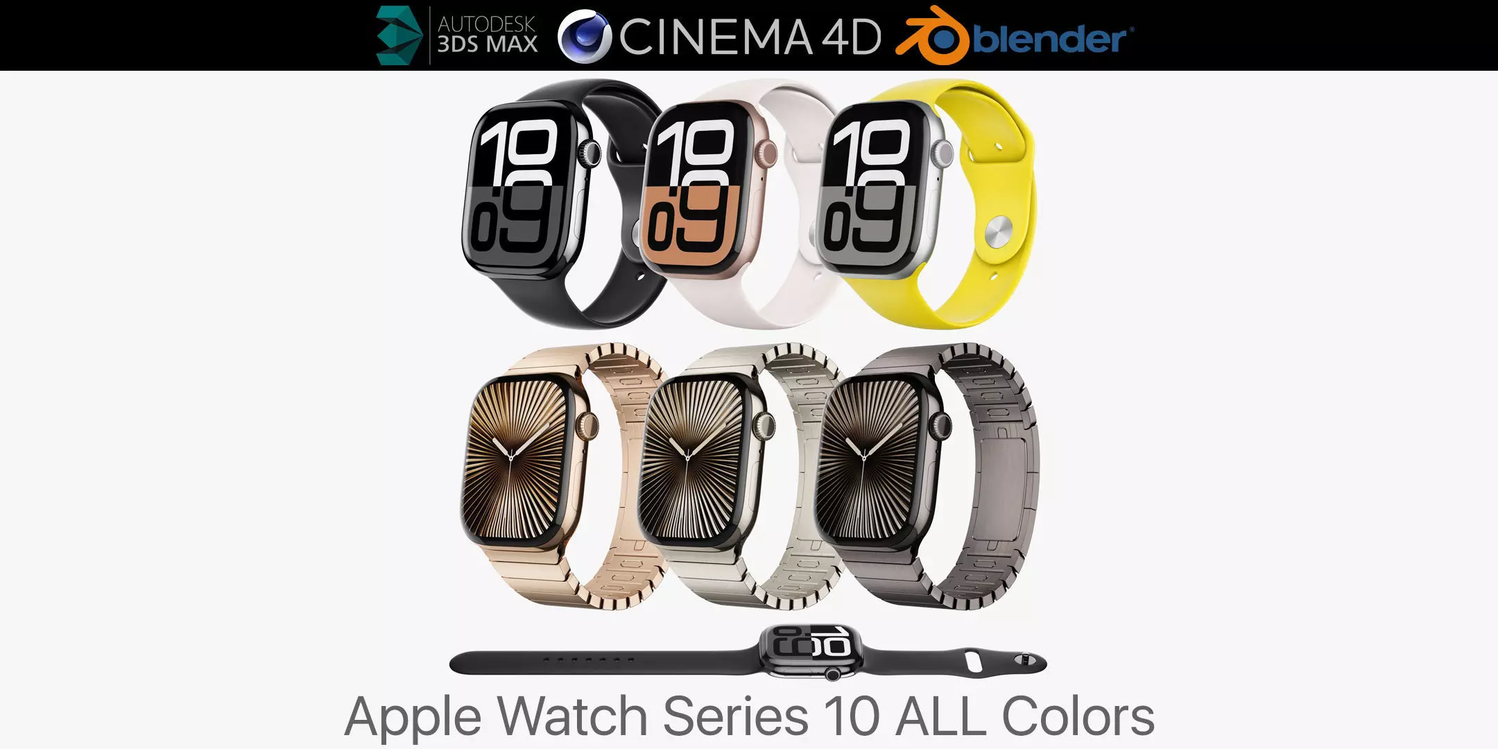 Apple Watch Series 10 Aluminum and Titanium All colors 3D model_0
