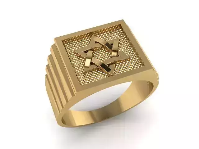 Anel estrela de davi 3D print model