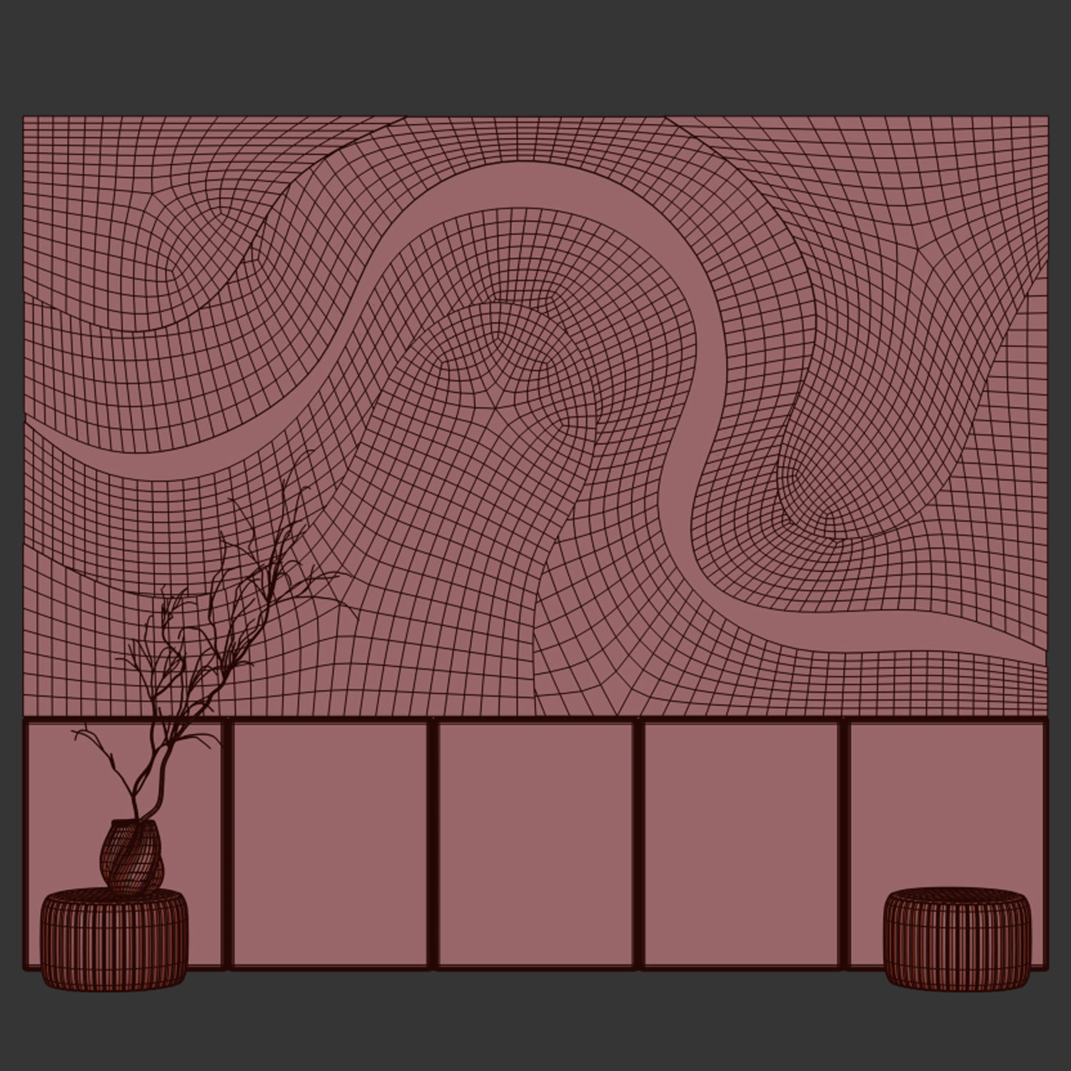 decorative wall 01 3D model_4