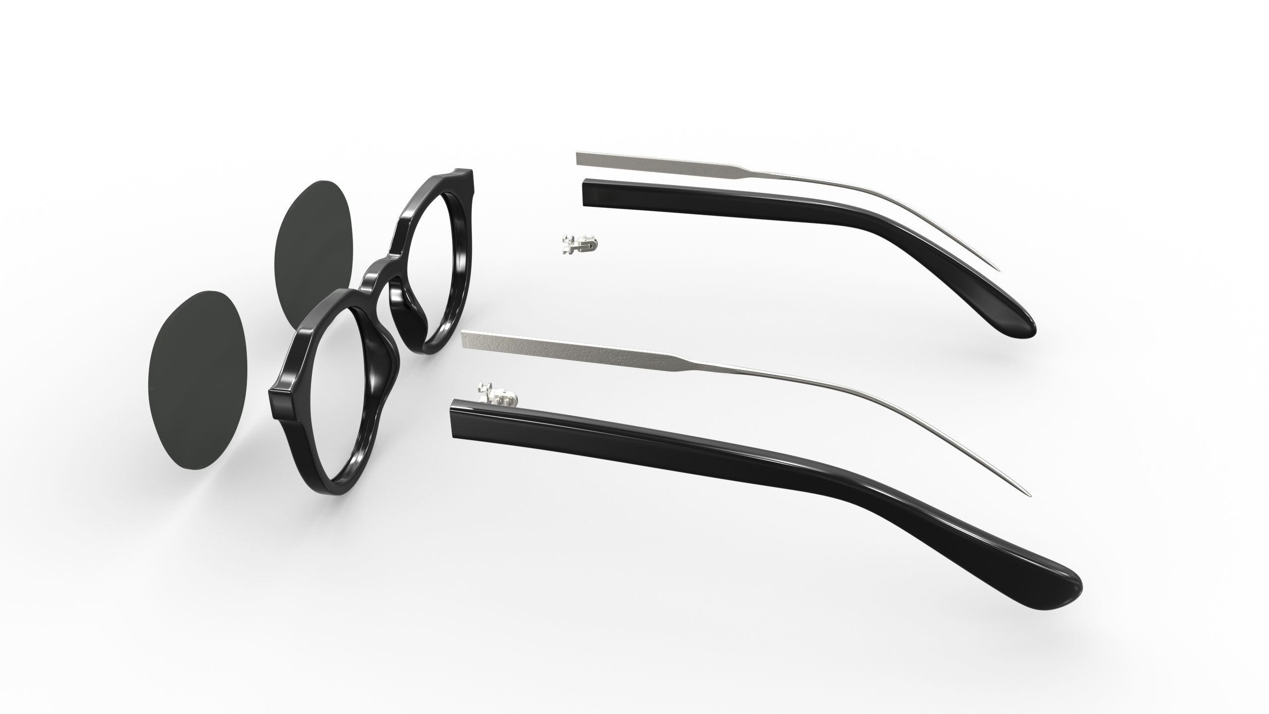 Round Lens Sunglasses 3D model_6