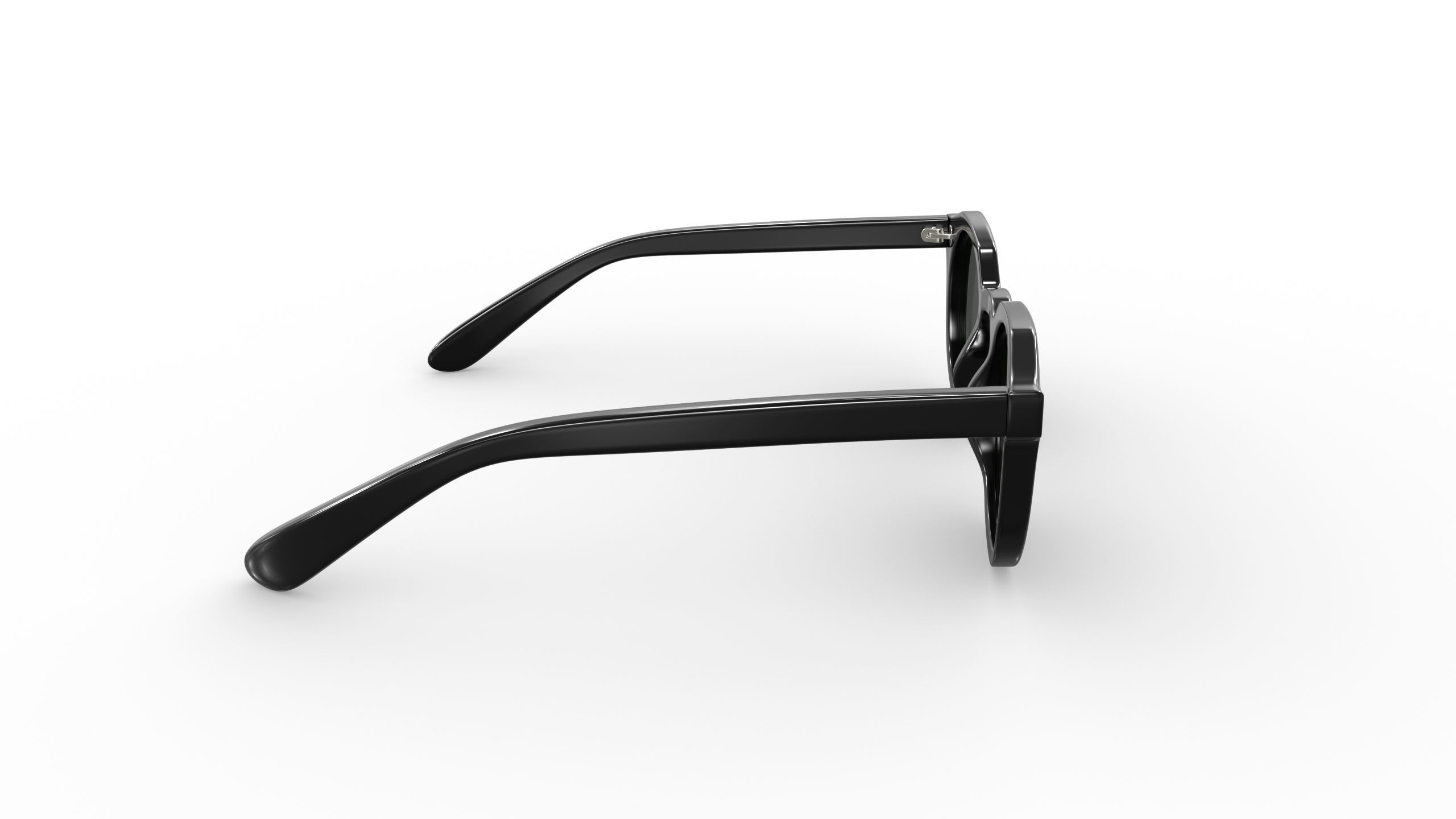 Round Lens Sunglasses 3D model_1