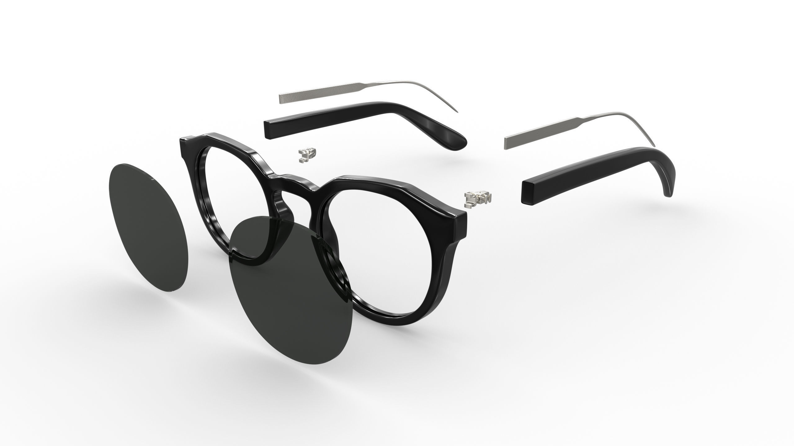 Round Lens Sunglasses 3D model_5