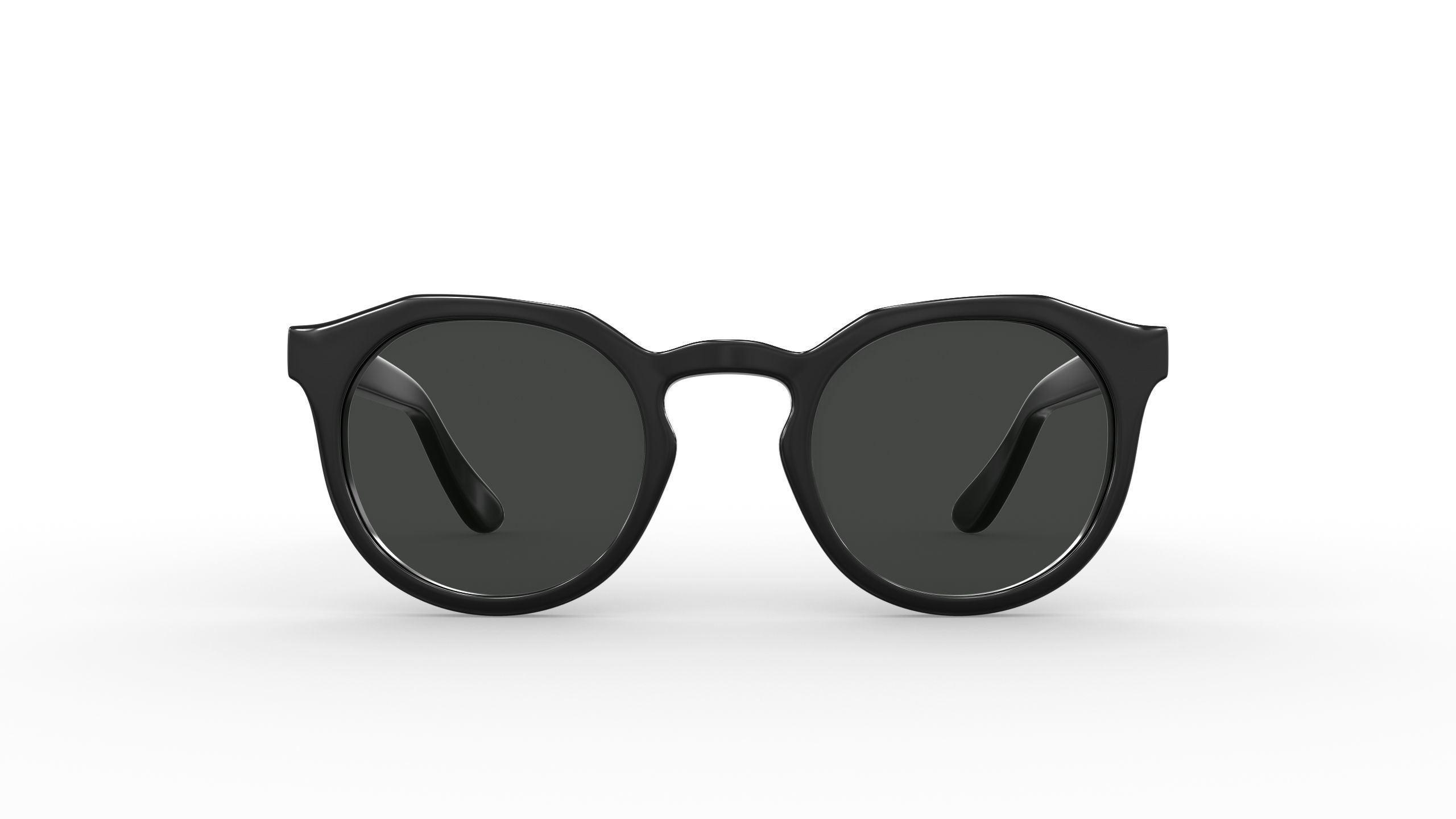 Round Lens Sunglasses 3D model_2