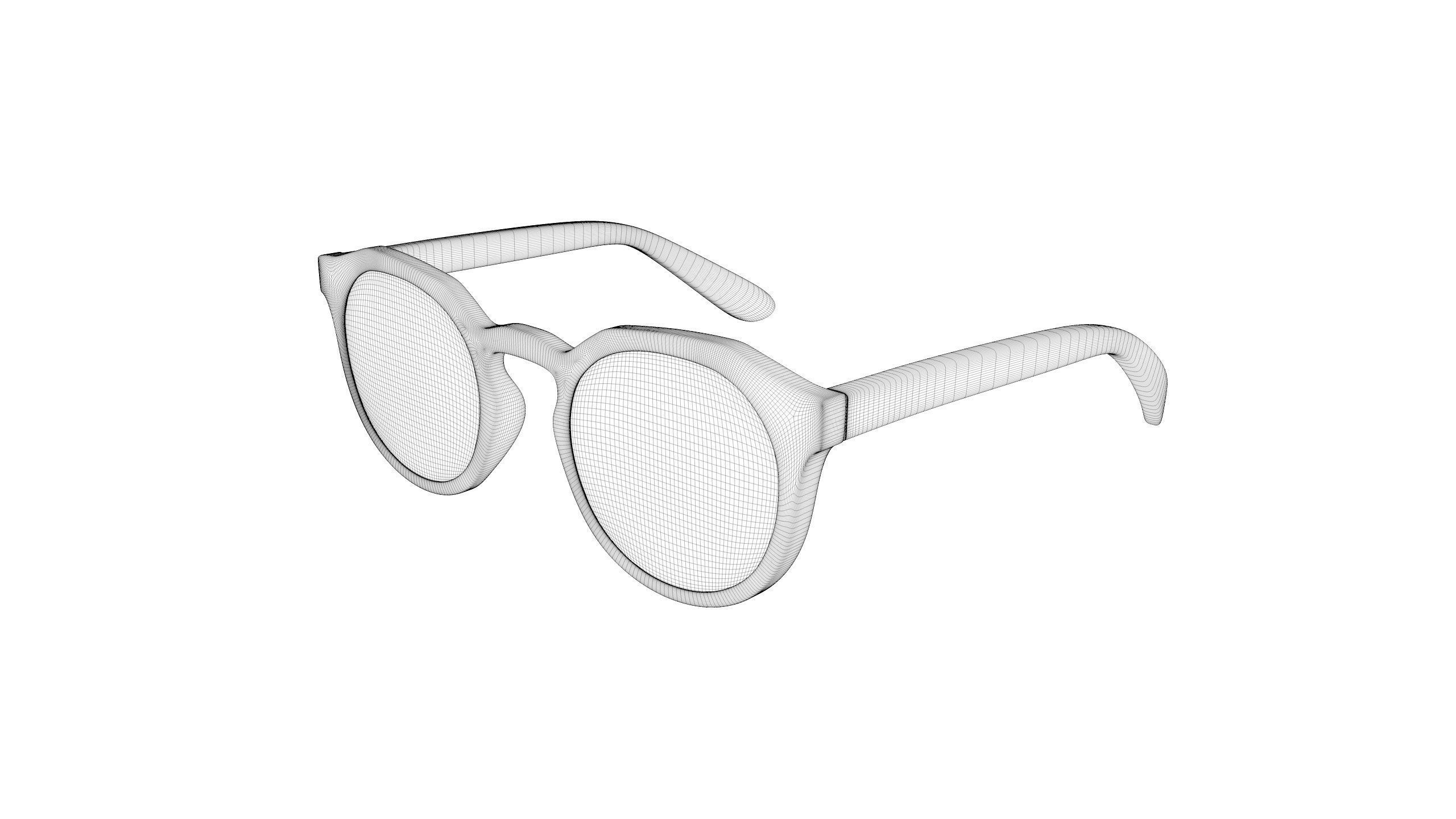Round Lens Sunglasses 3D model_9