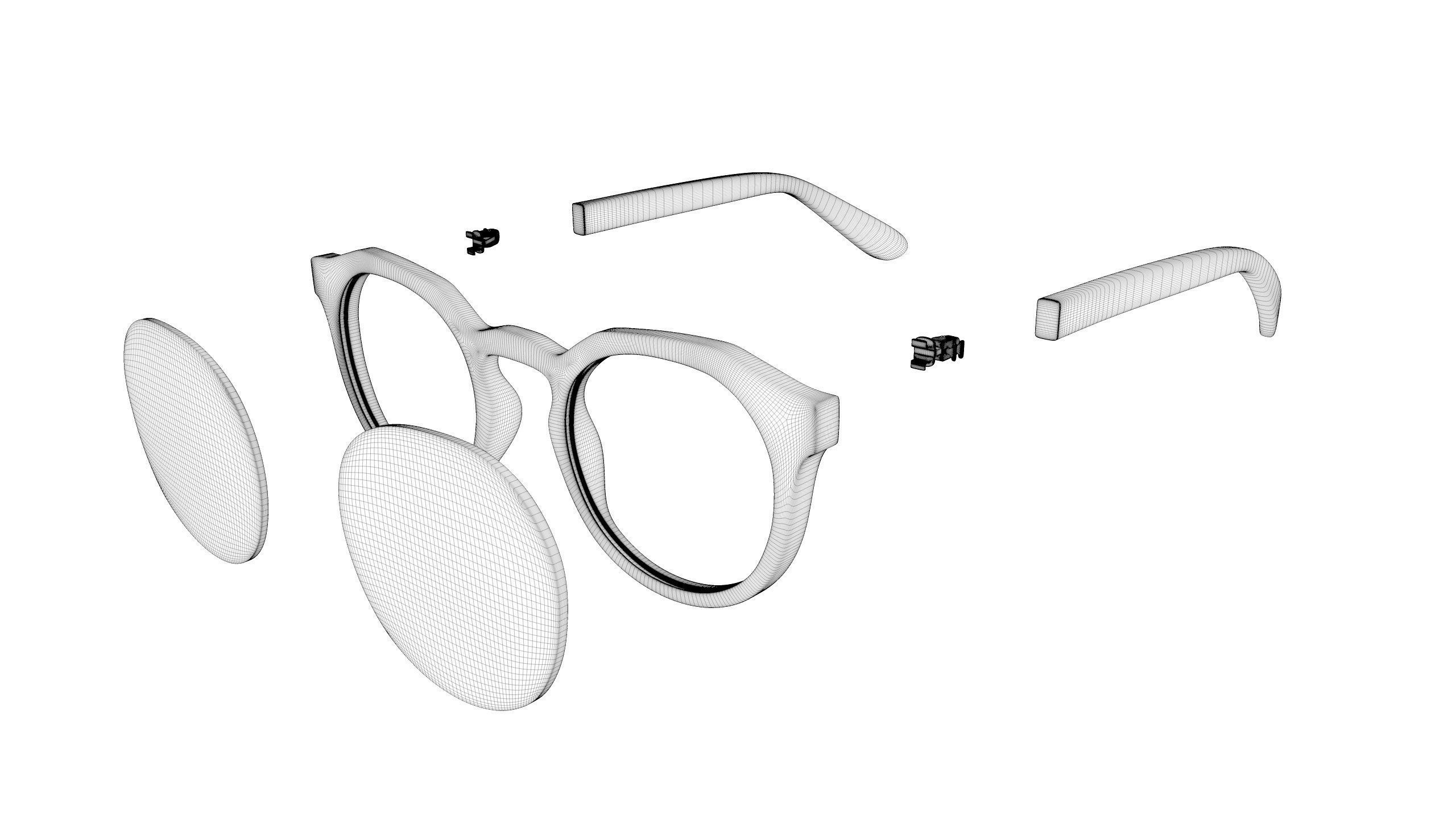 Round Lens Sunglasses 3D model_11
