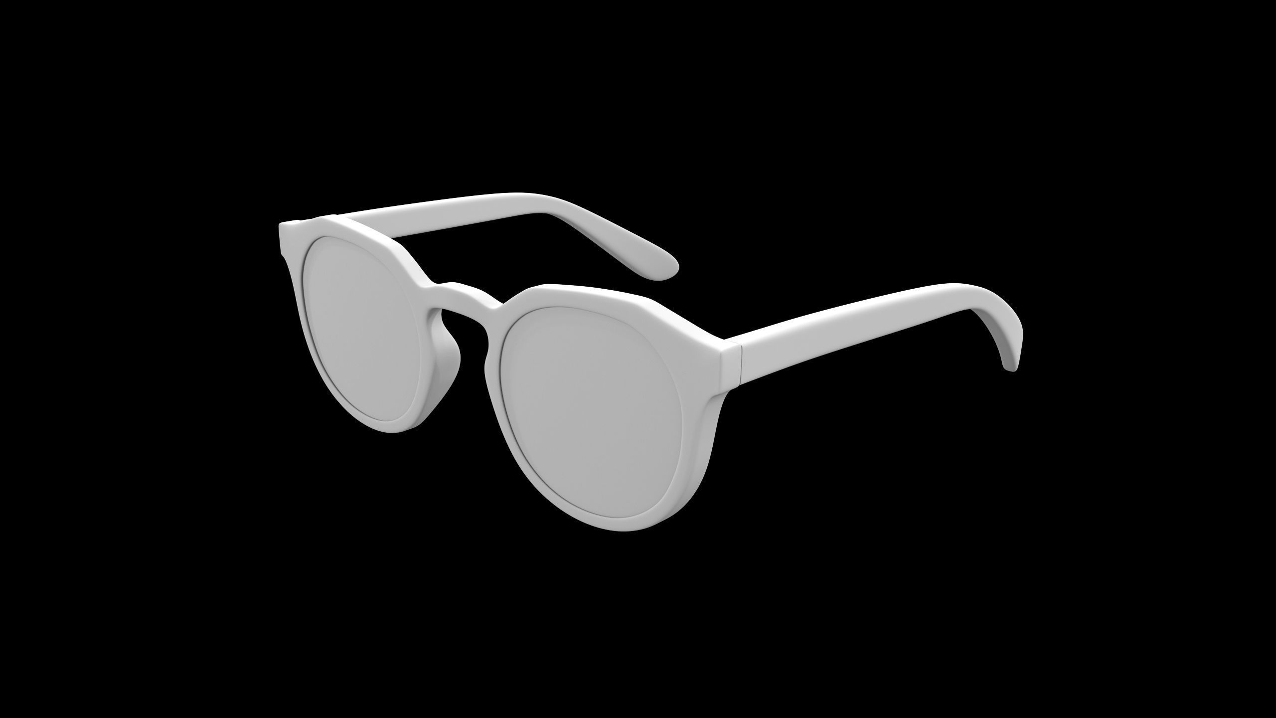 Round Lens Sunglasses 3D model_8