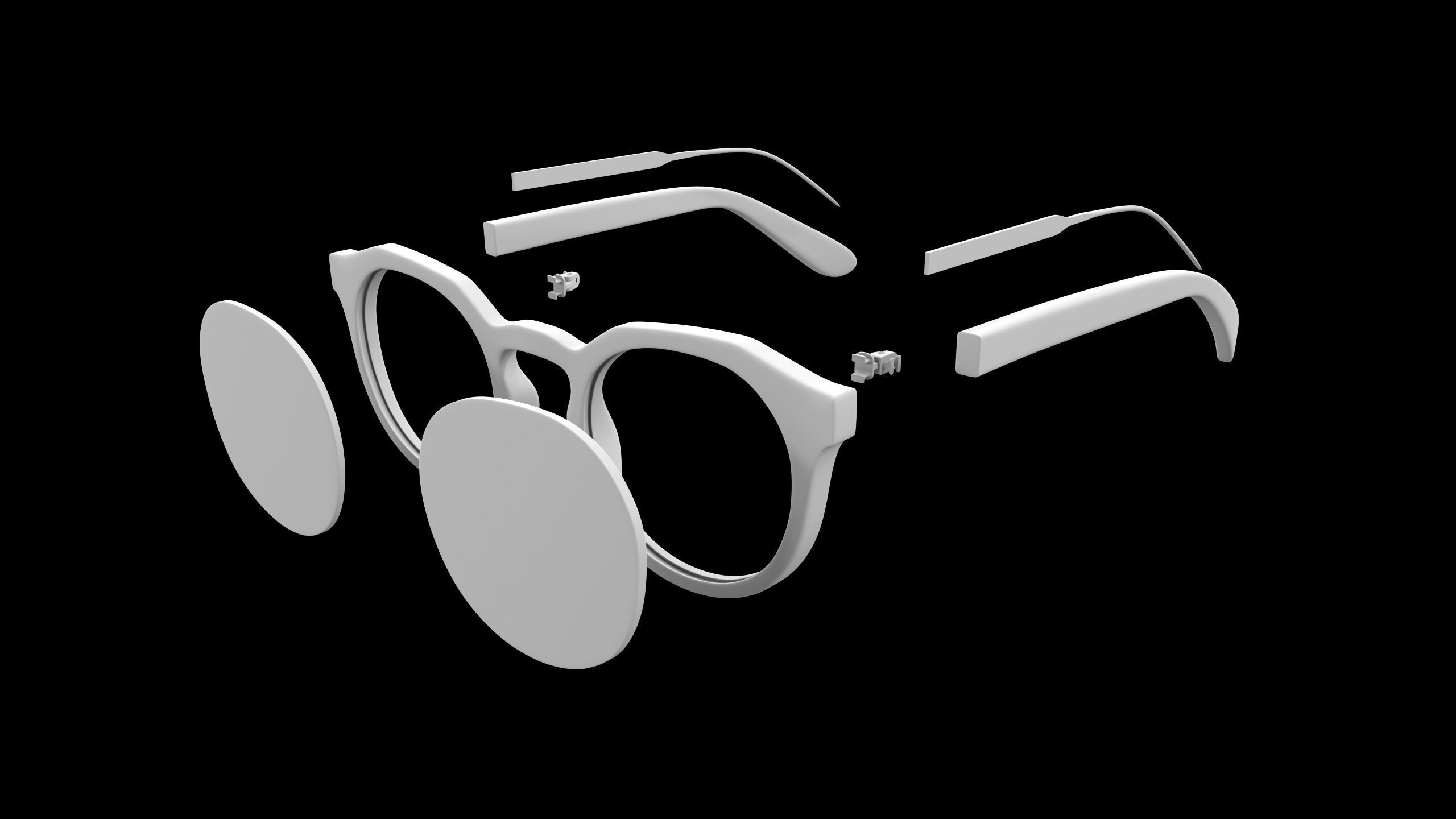 Round Lens Sunglasses 3D model_7