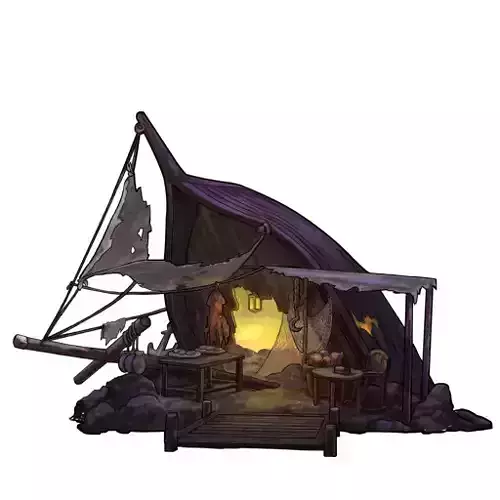 Abandoned Sunken Boat Low Poly 3D Model Low-poly 3D model