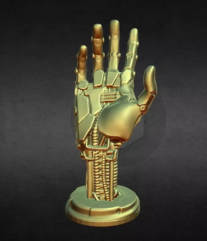 robot hand phone holder 3D print model_0