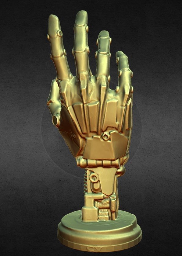 robot hand phone holder 3D print model_4