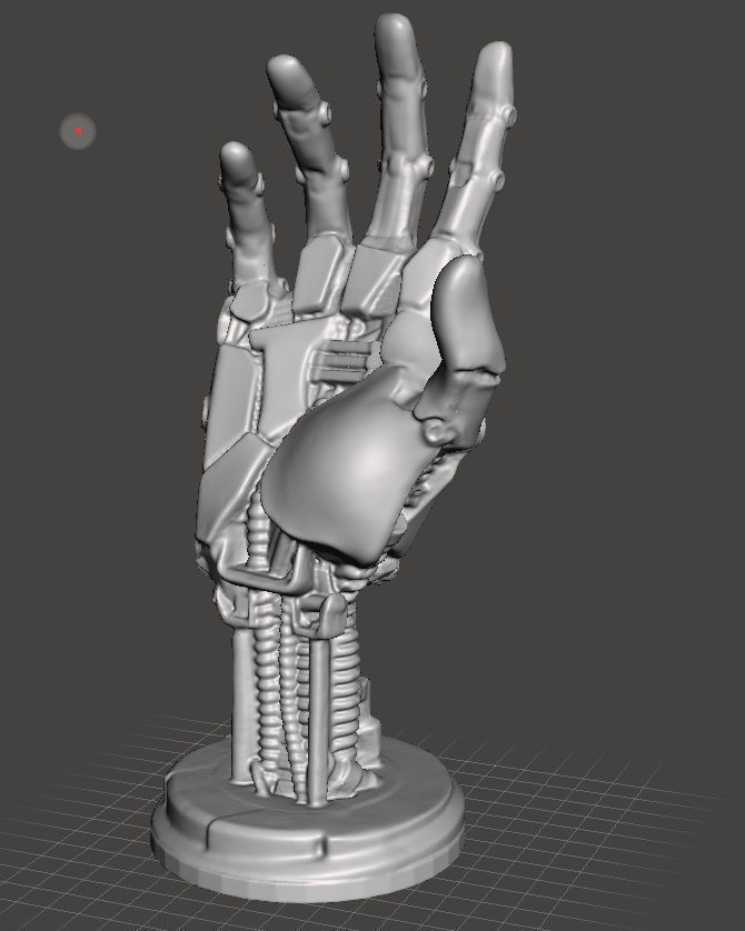 robot hand phone holder 3D print model_7