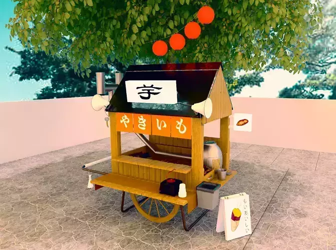 Baked sweet potato cart