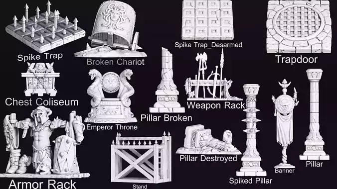 The Crimson San Arena part 1 3D Model Collection