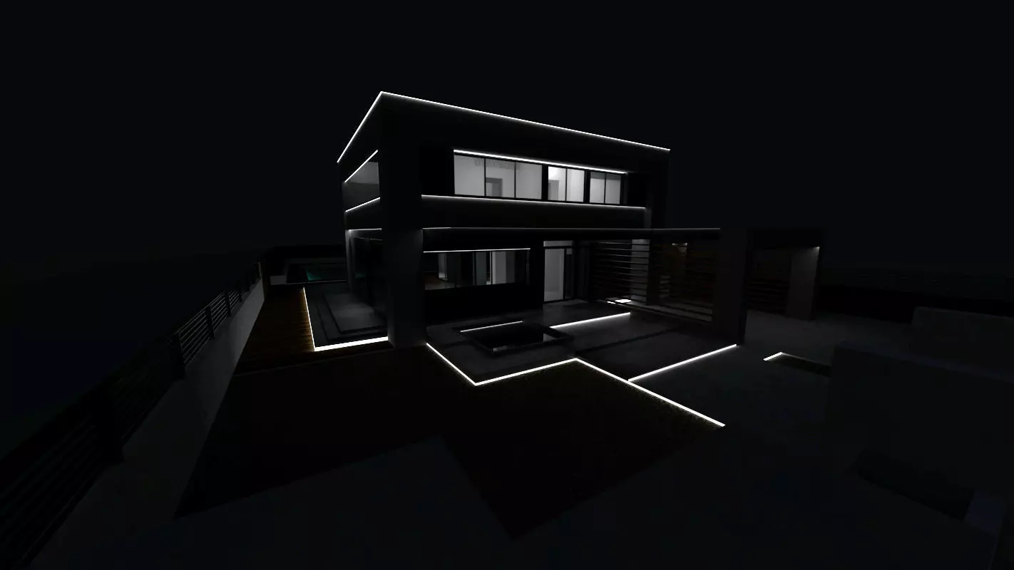 Casa Scene-villa-modern house 3D model_0