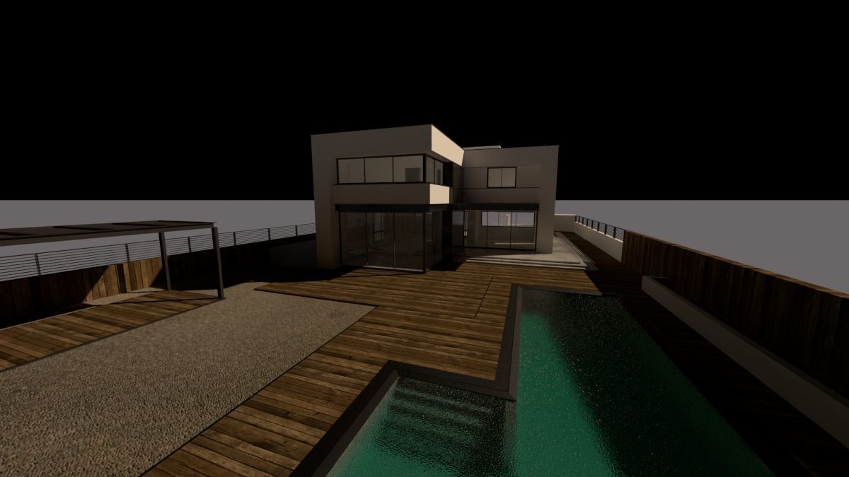 Casa Scene-villa-modern house 3D model_2