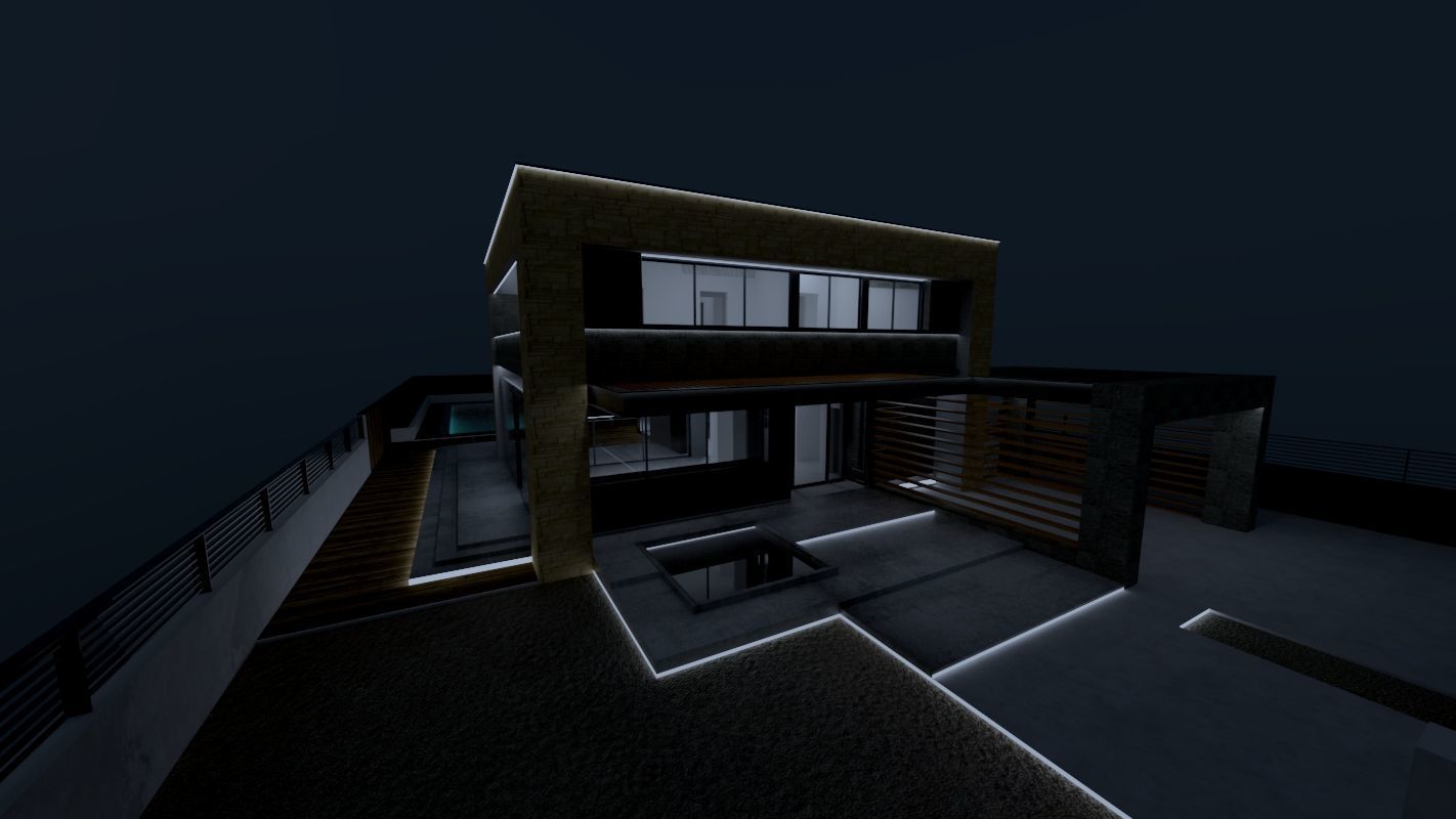 Casa Scene-villa-modern house 3D model_10