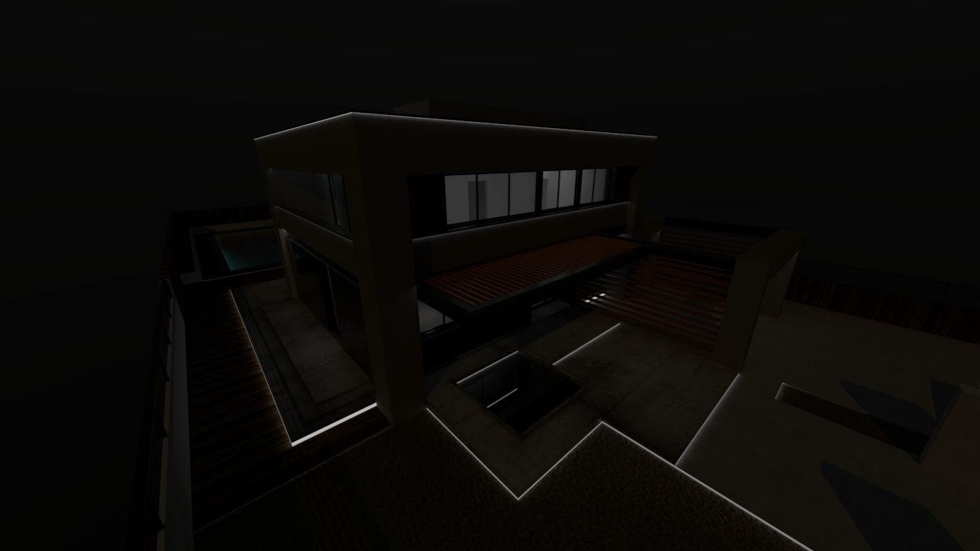 Casa Scene-villa-modern house 3D model_5