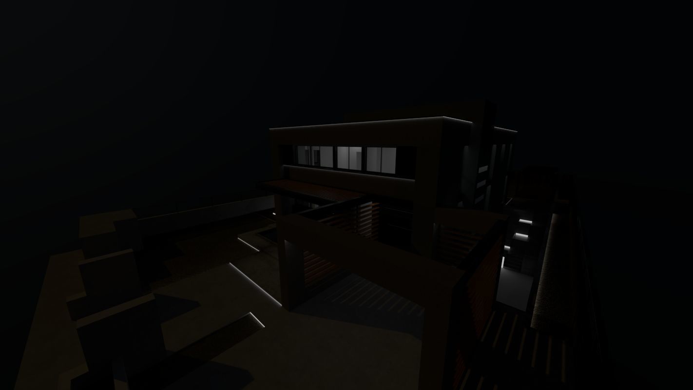 Casa Scene-villa-modern house 3D model_4