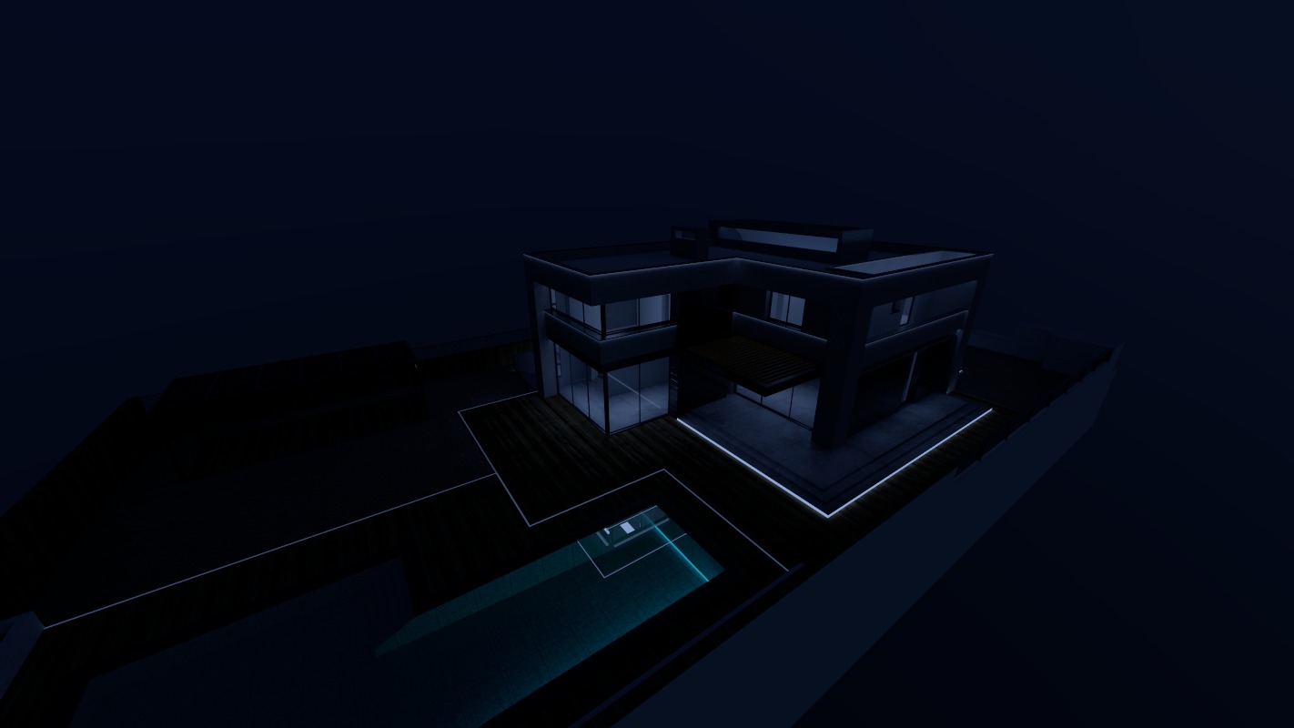 Casa Scene-villa-modern house 3D model_1