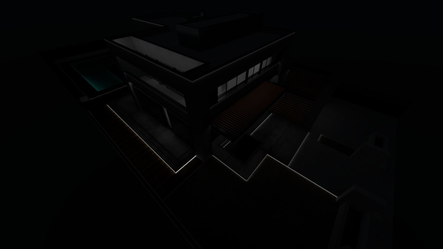 Casa Scene-villa-modern house 3D model_7