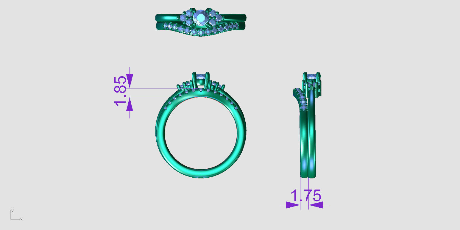 ZDR0274 couple ring 3D print model_11
