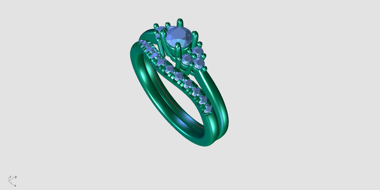 ZDR0274 couple ring 3D print model_10