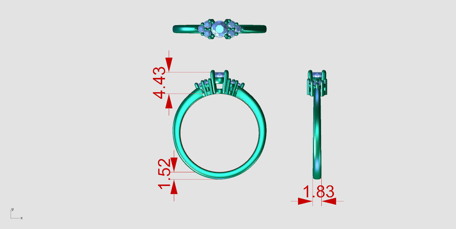 ZDR0274 couple ring 3D print model_8