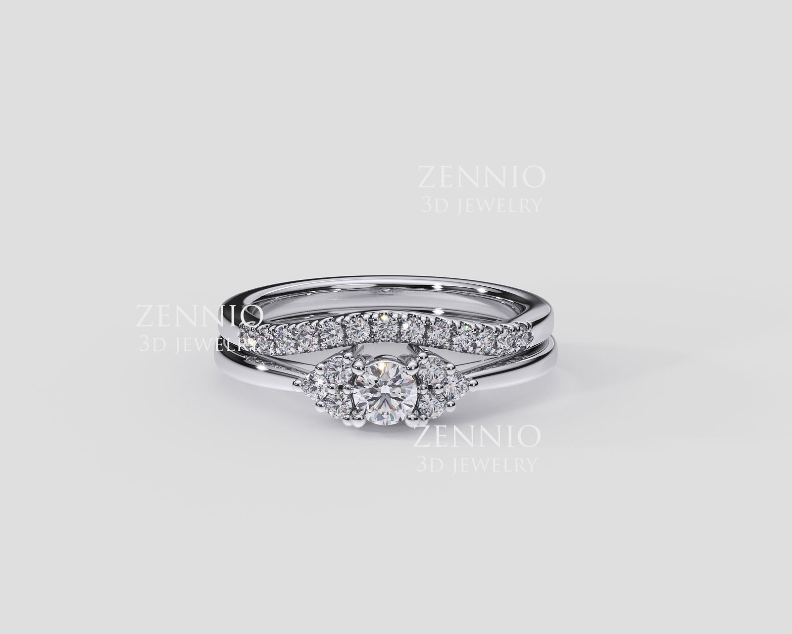 ZDR0274 couple ring 3D print model_2
